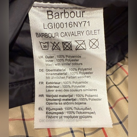 NWTs Barbour Cavalry Gilet/Vest. Navy-Merlot. Size 6 US - Picture 8 of 9